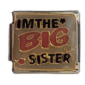 Italian Charm Bracelet Stainless Steel 9mm - I am the Big Sister - make your sister or brother proud