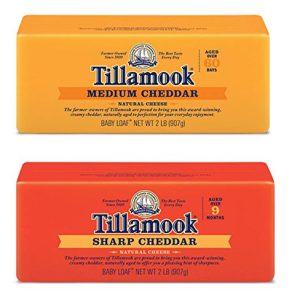 Tillamook Medium Cheddar Cheese & Sharp Cheddar Cheese Bundle of 2 Lb Baby Loaves